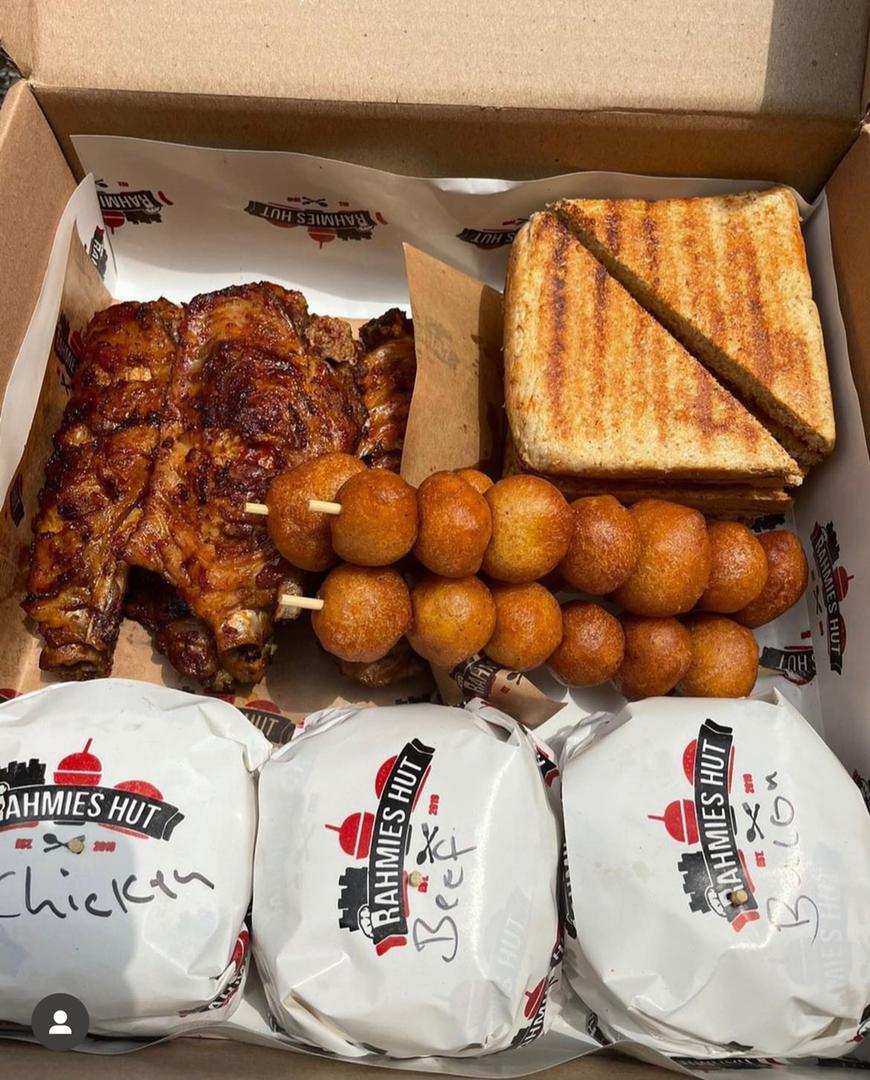 Rahmies Hut party packs and catering spread